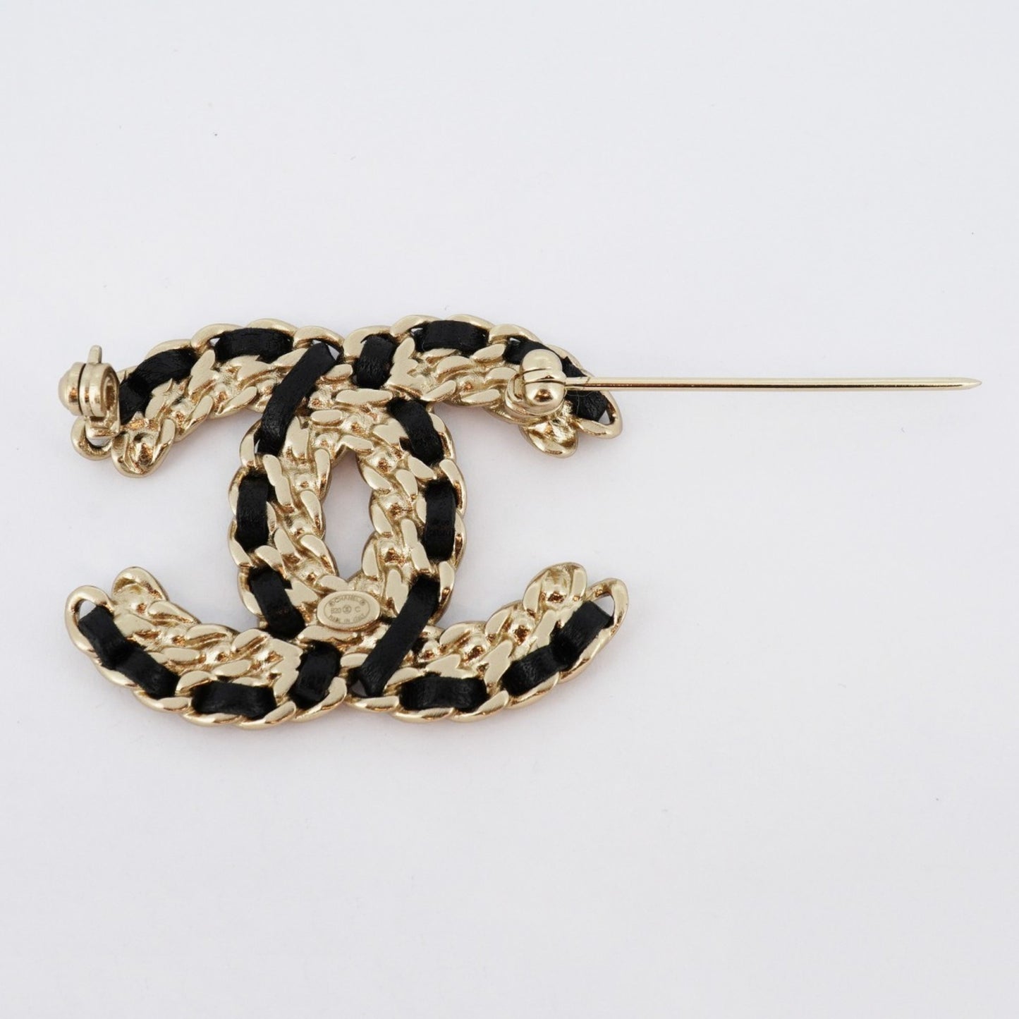 Chanel Coco Mark, Black, Gold Plated, brooch