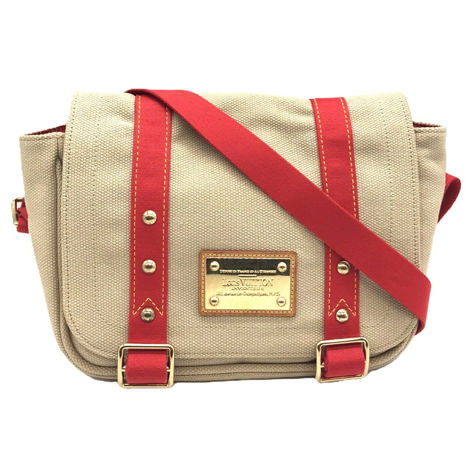 Louis Vuitton Antigua, Beige, Canvas, shoulder