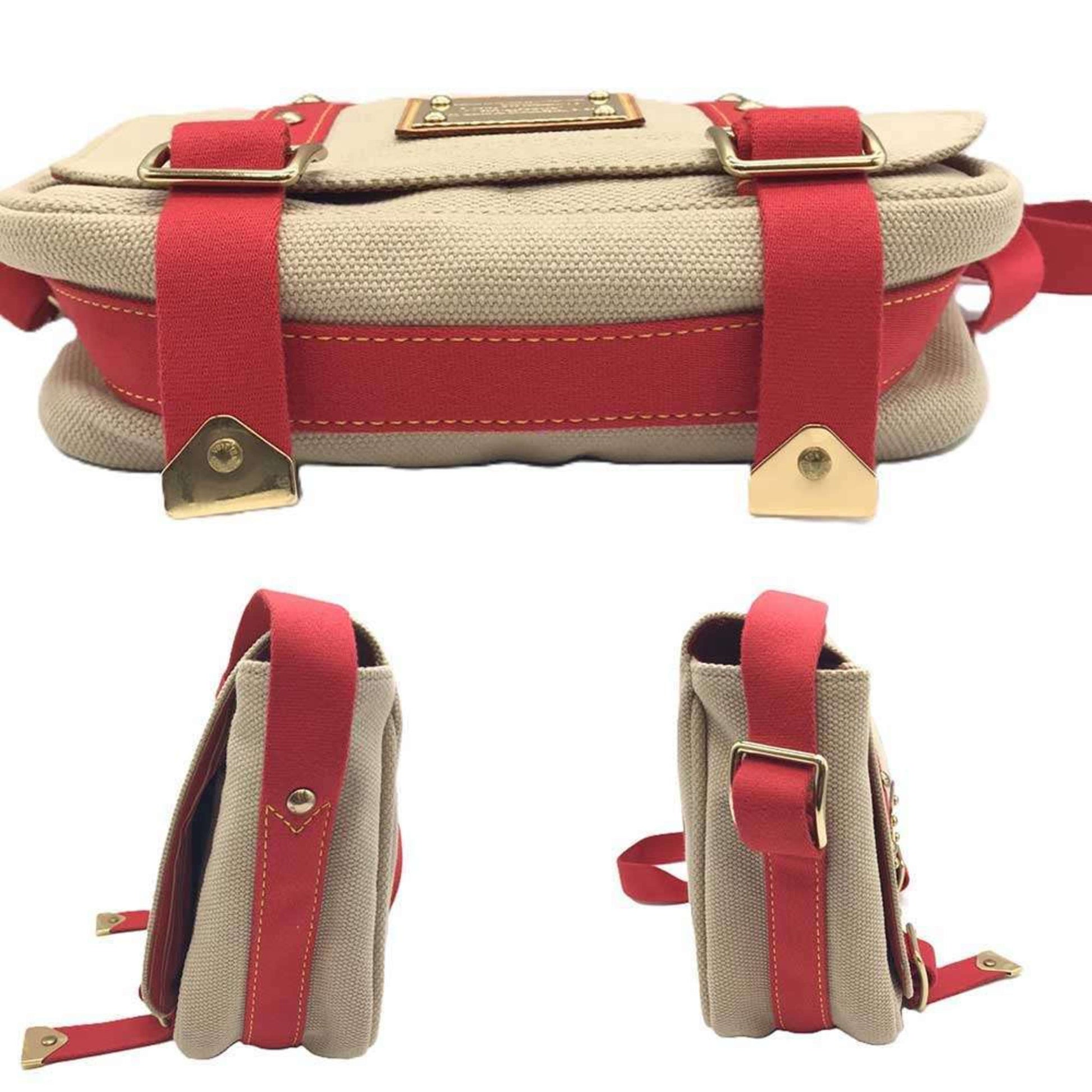 Louis Vuitton Antigua, Beige, Canvas, shoulder