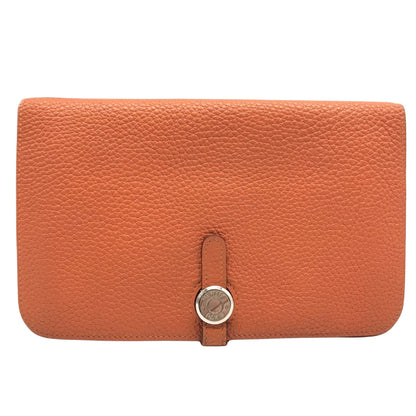 Hermès Dogon, Orange, Leather, wallet