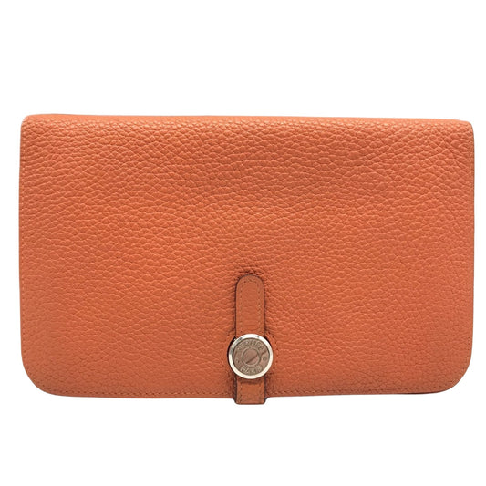 Hermès Dogon, Orange, Leather, wallet