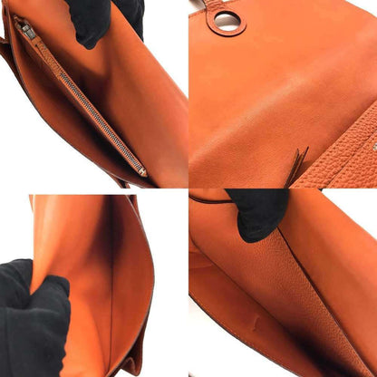 Hermès Dogon, Orange, Leather, wallet