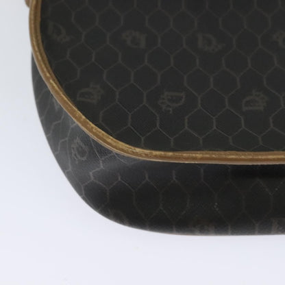 Christian Dior Vintage Honeycomb Flap Canvas and Leather, Black, Canvas, Shoulder Bag