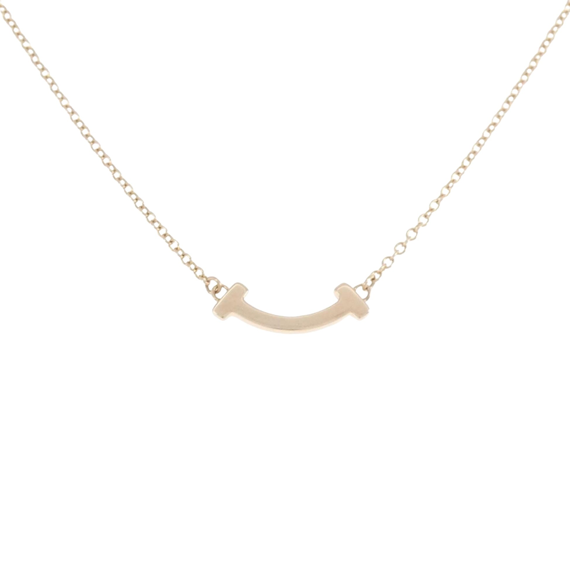 Tiffany & Co T Smile, Gold, Rose Gold, necklace