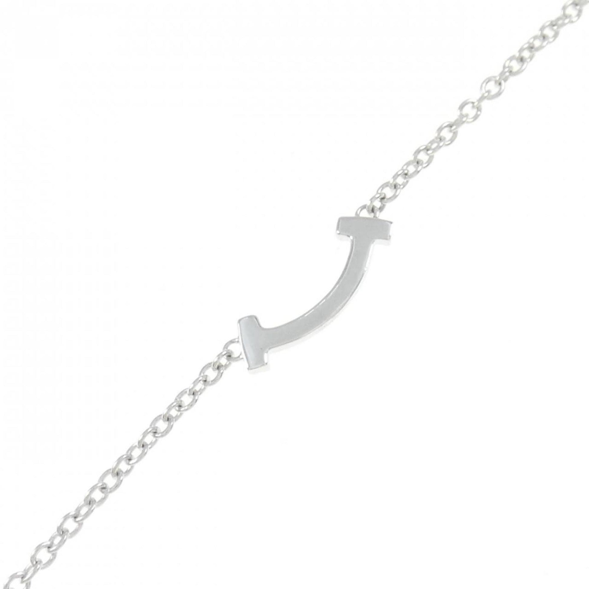 Tiffany & Co T Smile, Silver, White Gold, bracelet