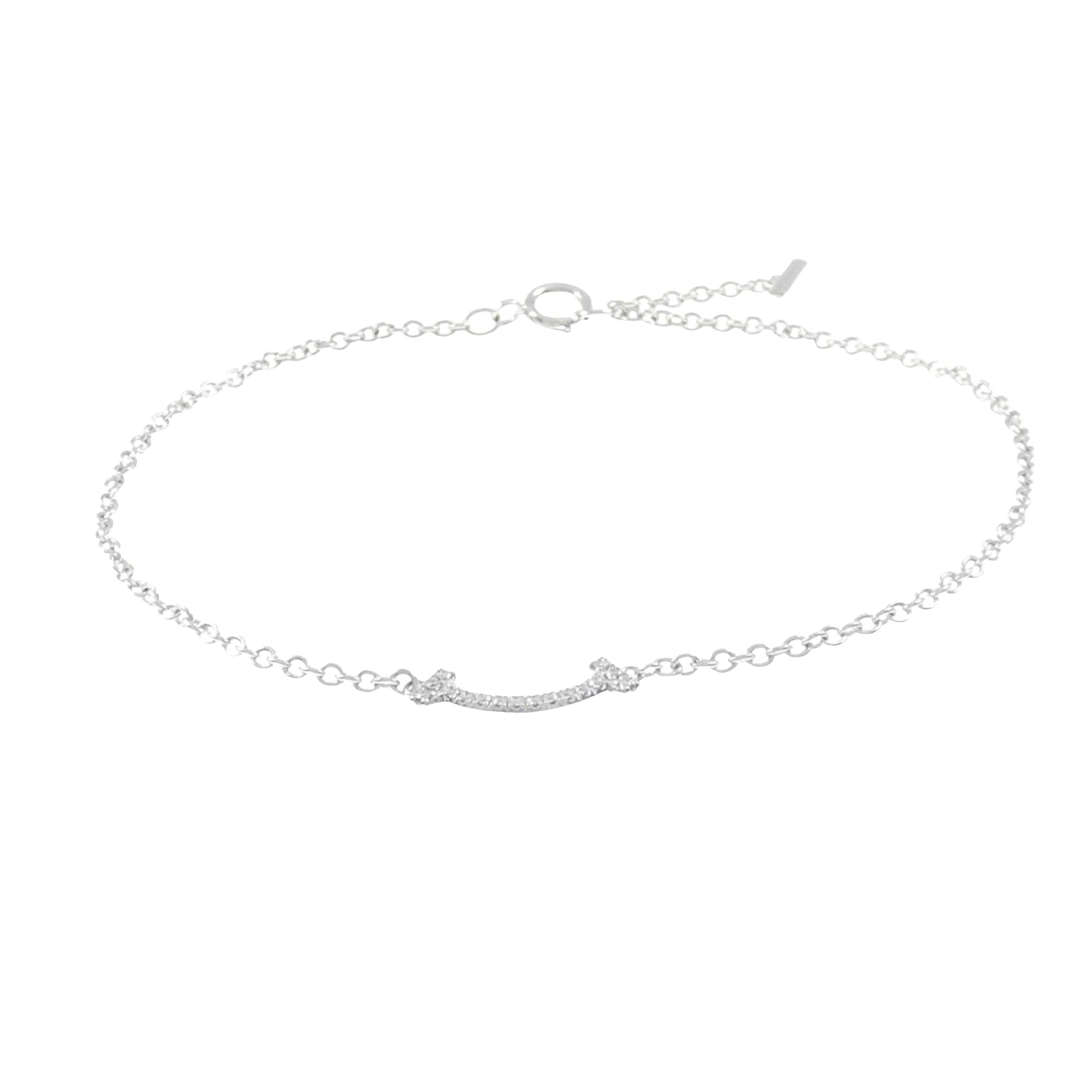 Tiffany & Co T Smile, Silver, White Gold, bracelet