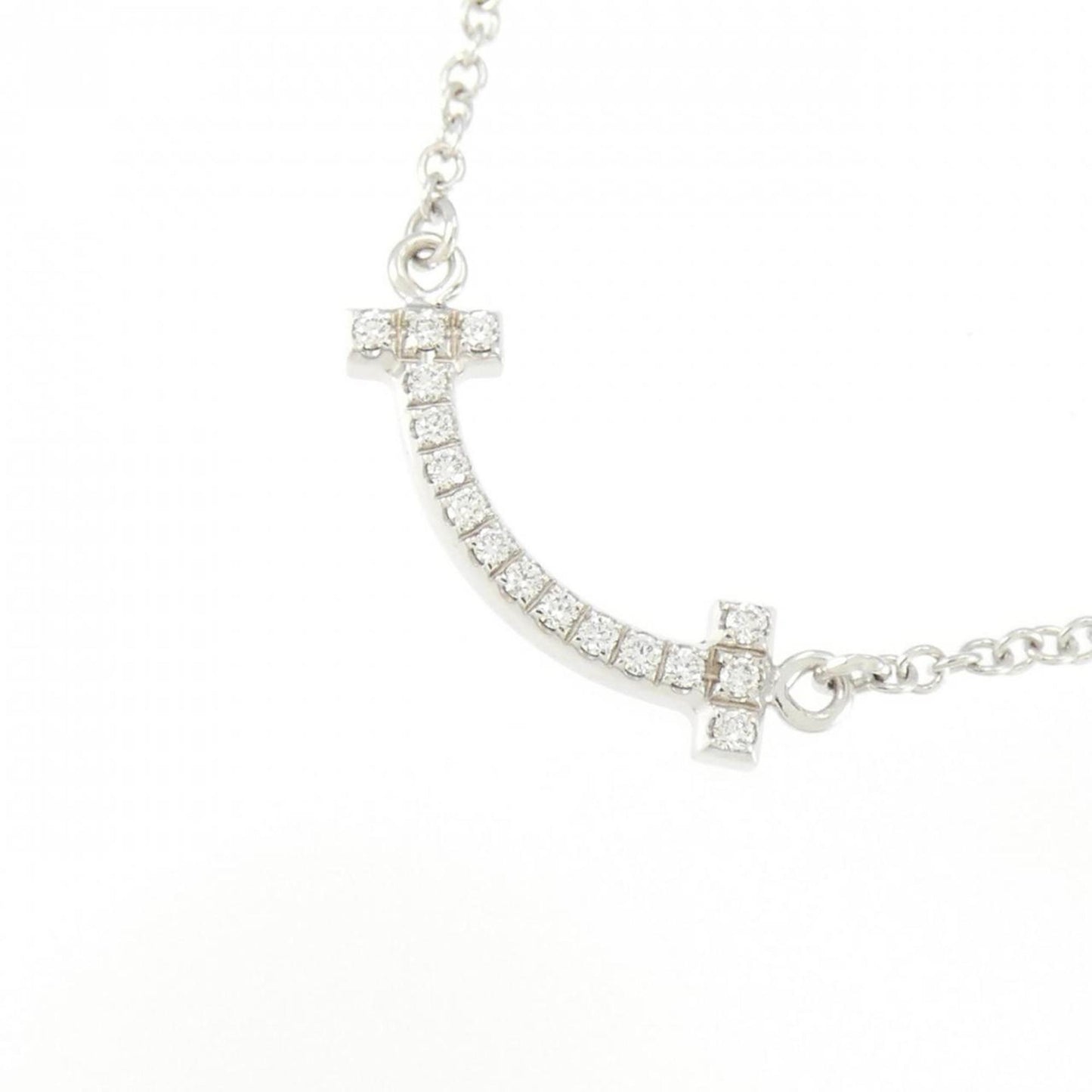 Tiffany & Co T Smile, Silver, White Gold, necklace