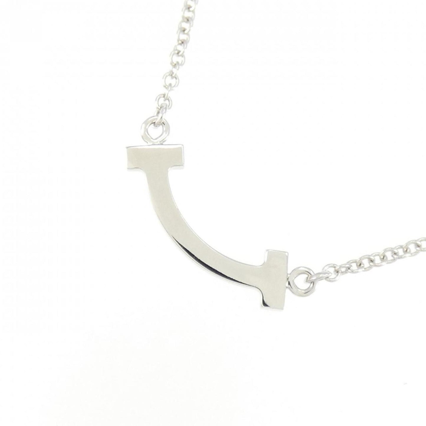 Tiffany & Co T Smile, Silver, White Gold, necklace