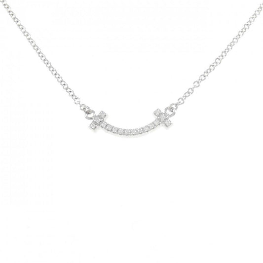 Tiffany & Co T Smile, Silver, White Gold, necklace