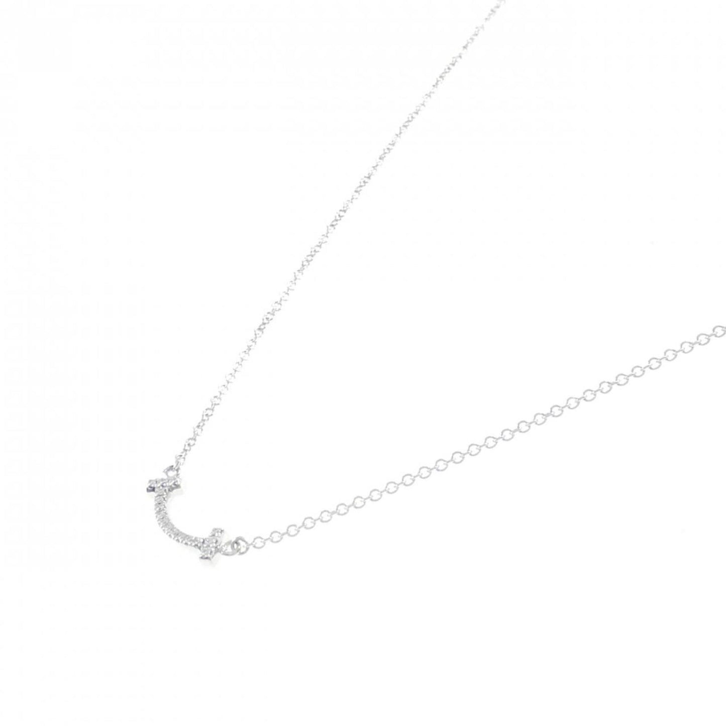 Tiffany & Co T Smile, Silver, White Gold, necklace