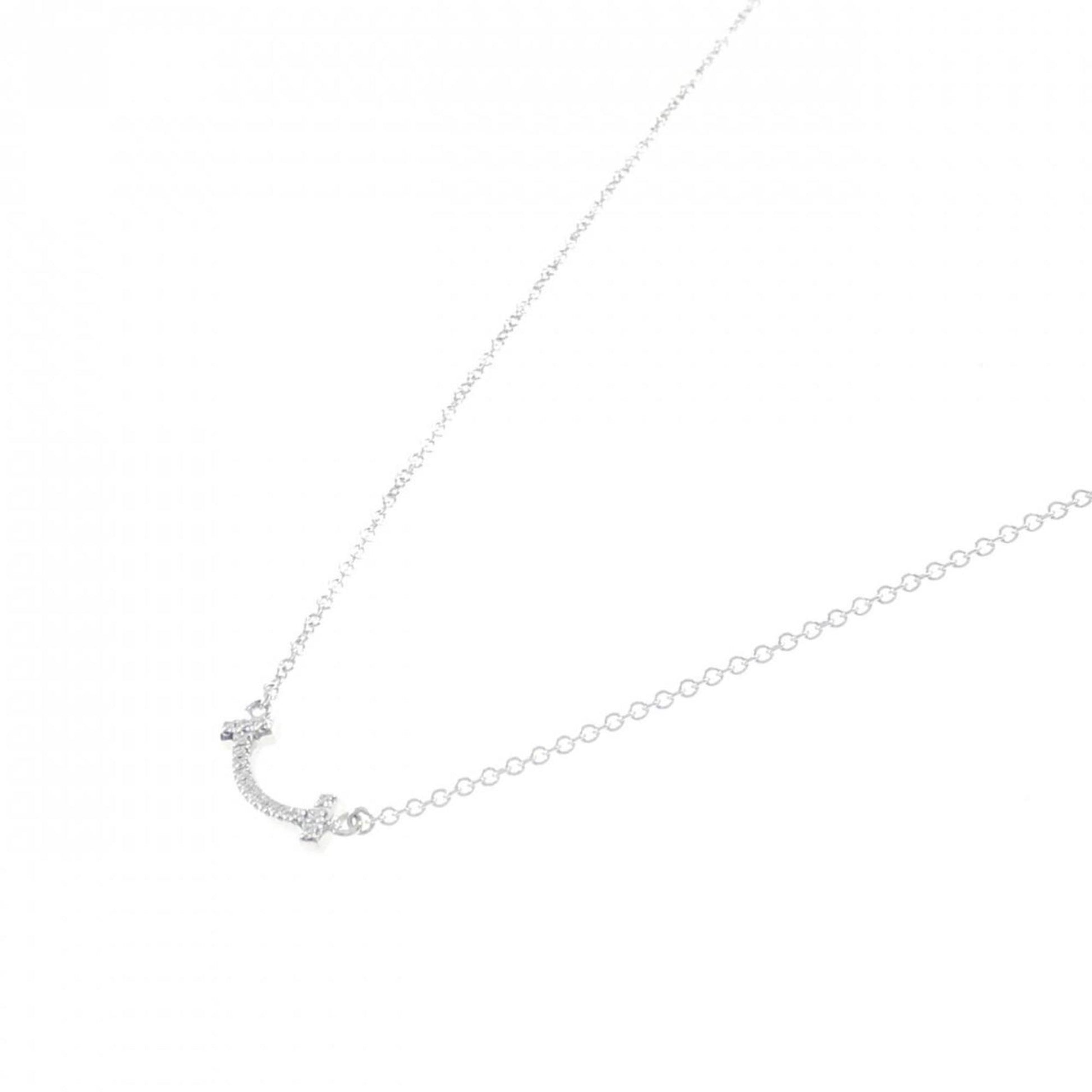 Tiffany & Co T Smile, Silver, White Gold, necklace