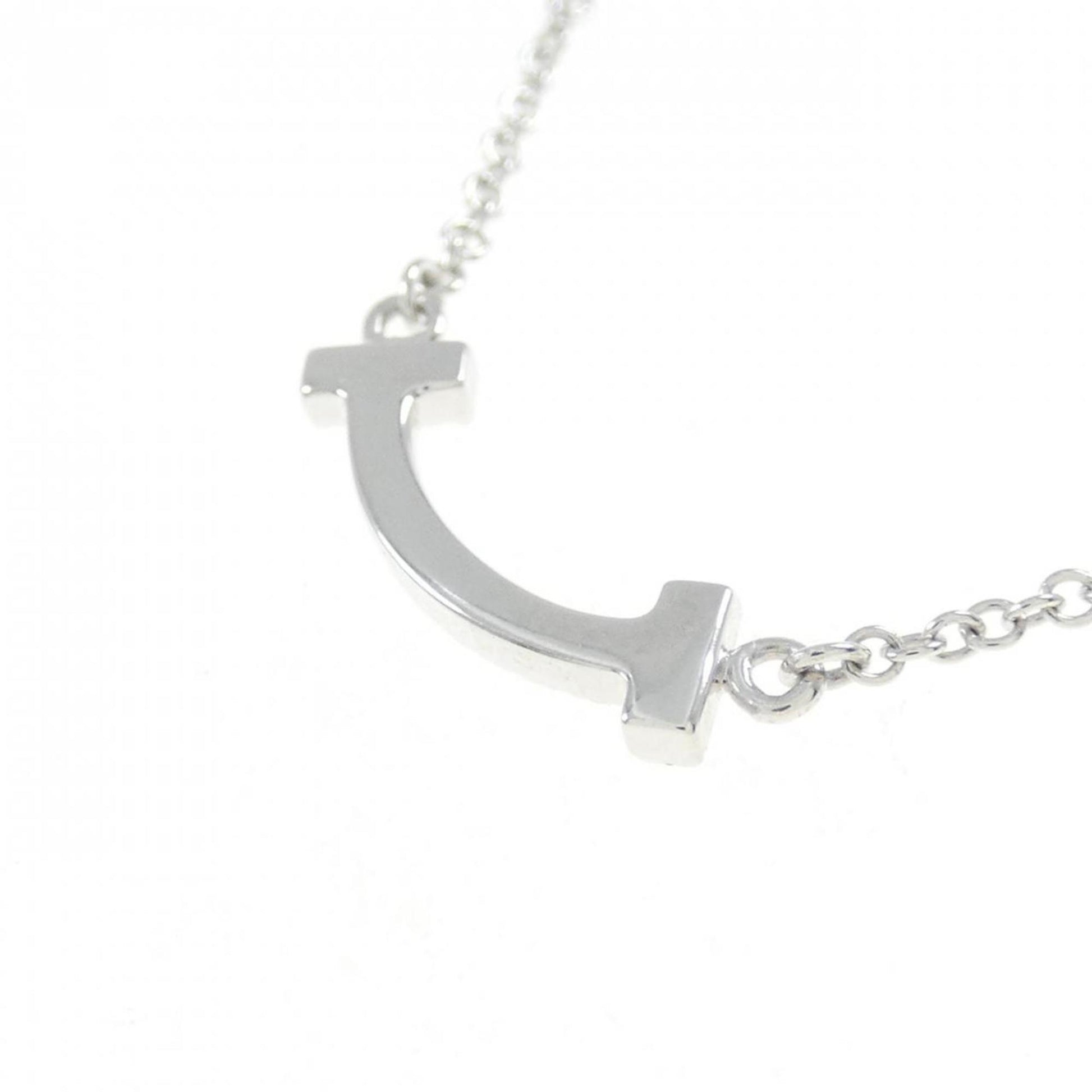 Tiffany & Co T Smile, Silver, White Gold, necklace