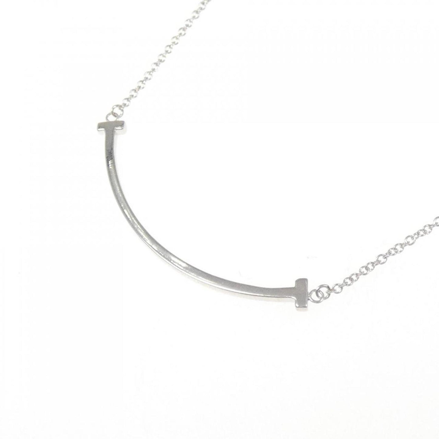 Tiffany & Co T Smile, Silver, White Gold, necklace