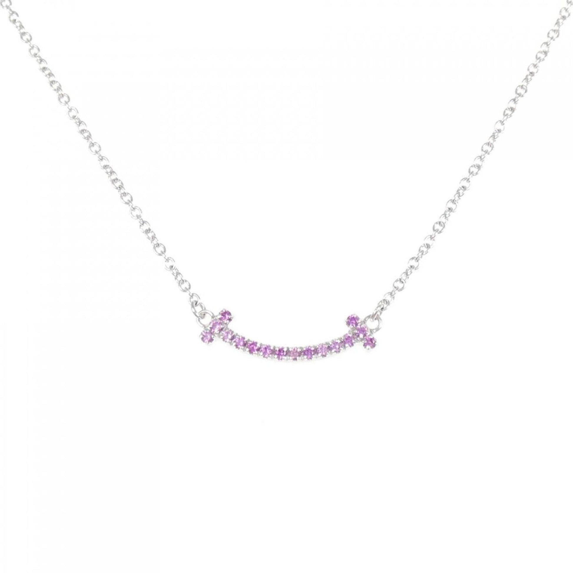 Tiffany & Co T Smile, Silver, White Gold, necklace