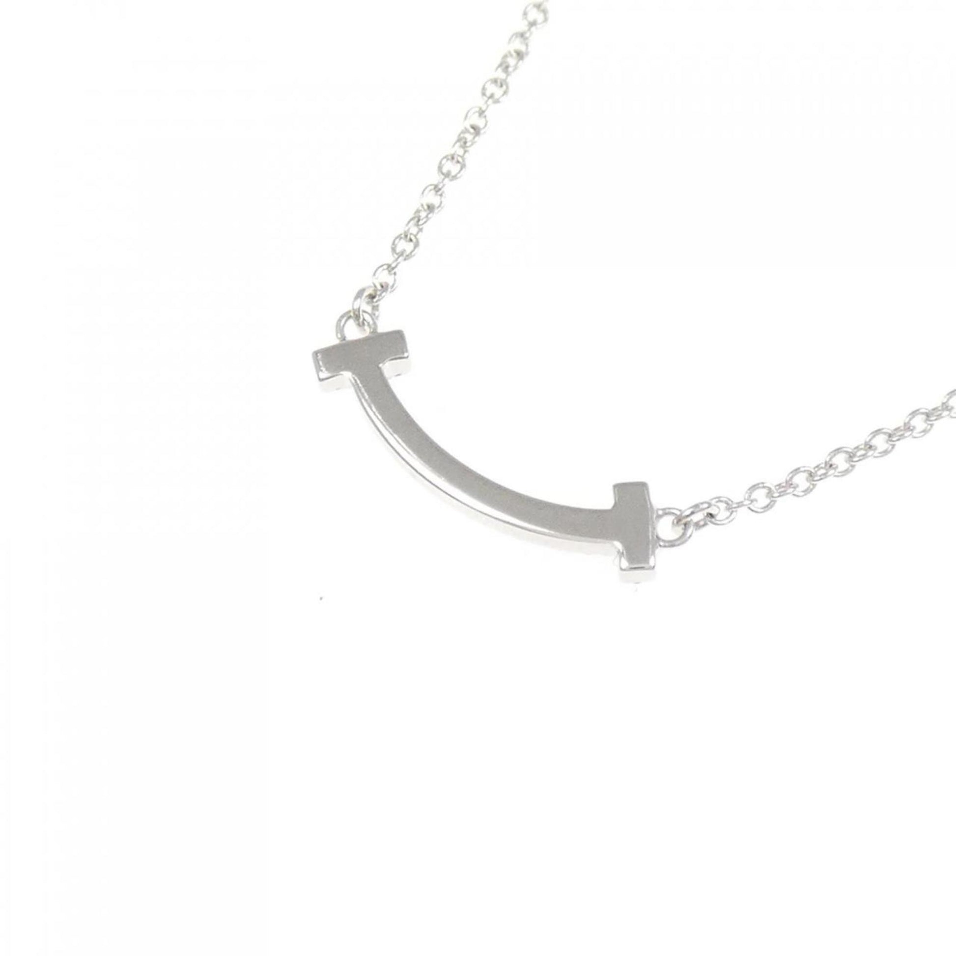 Tiffany & Co T Smile, Silver, White Gold, necklace