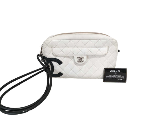Chanel Cambon, White, Leather, shoulder