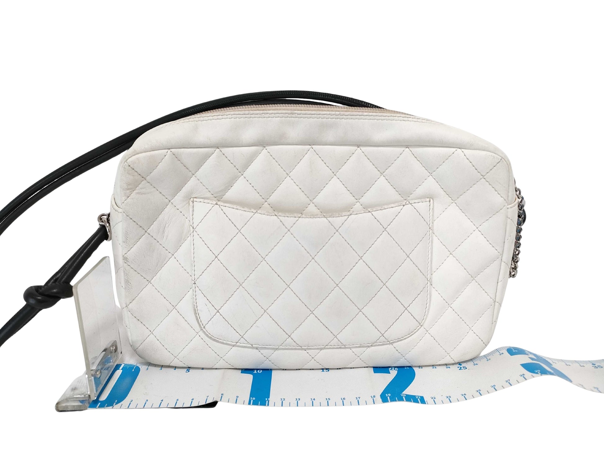 Chanel Cambon, White, Leather, shoulder