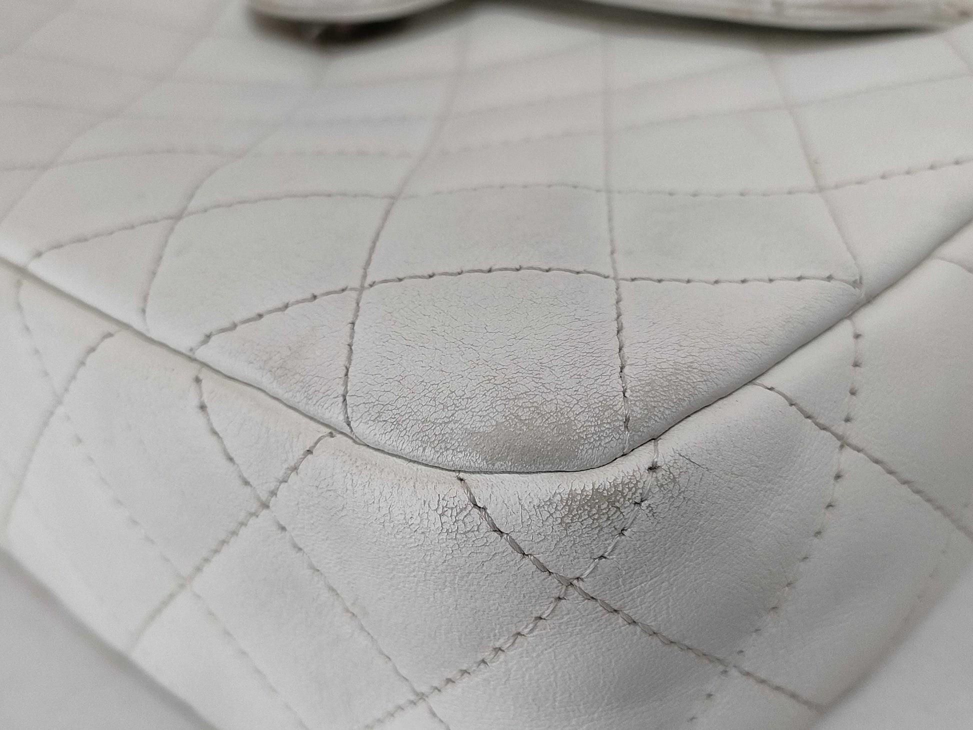 Chanel Cambon, White, Leather, shoulder