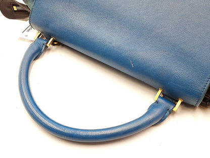 Céline Trapèze, Blue, Leather, handbag