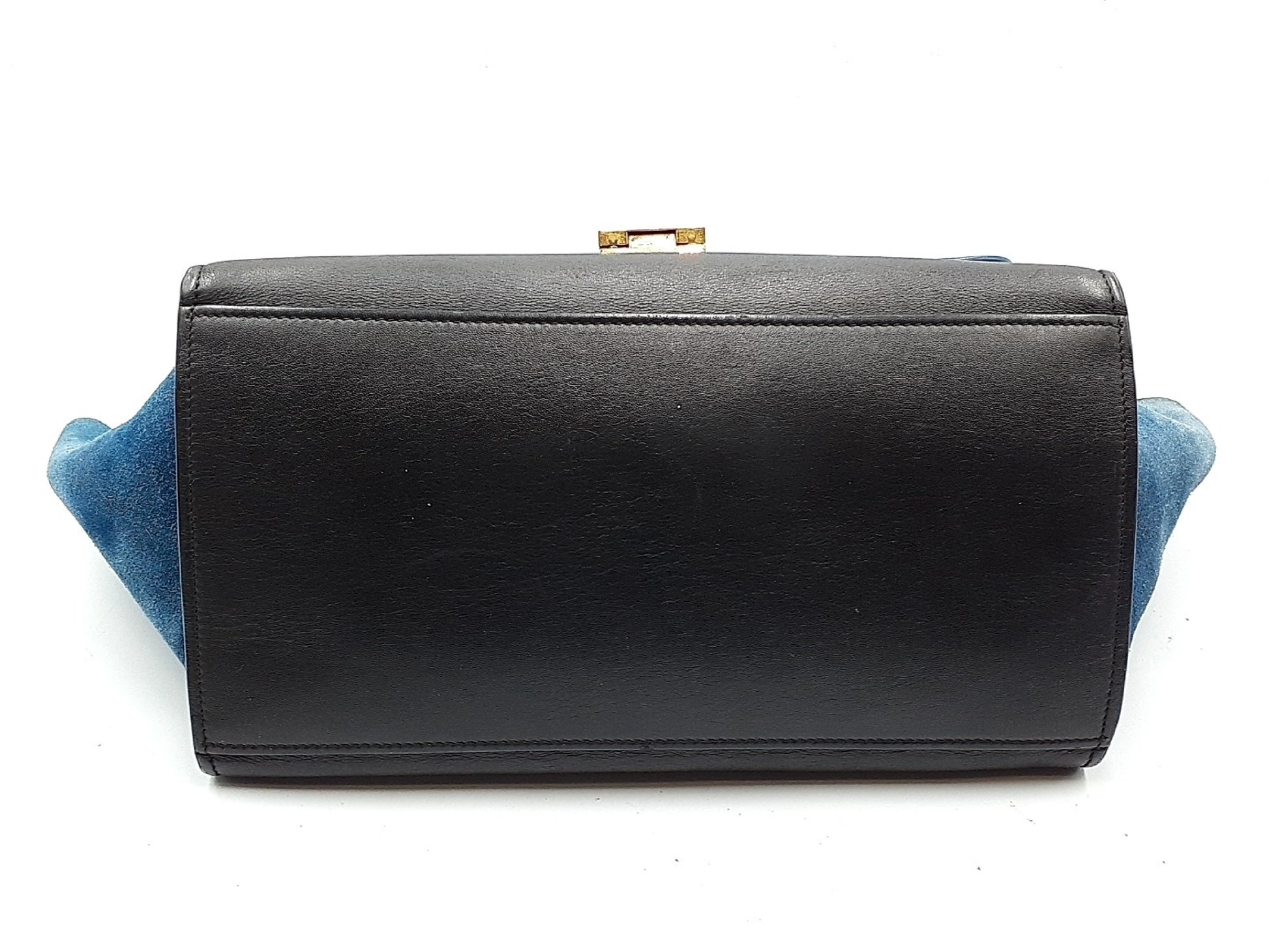 Céline Trapèze, Blue, Leather, handbag