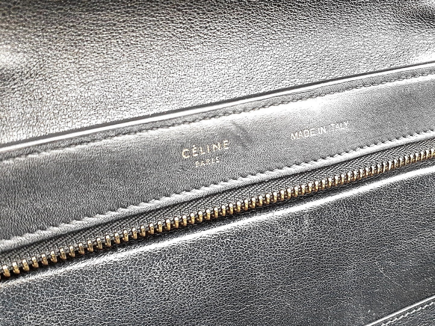 Céline Trapèze, Blue, Leather, handbag