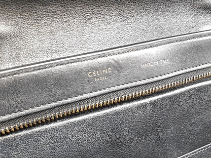 Céline Trapèze, Blue, Leather, handbag