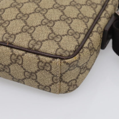 Gucci Vintage Front Pocket Flat Messenger GG Canvas and Leather, Beige, Canvas, Shoulder Bag