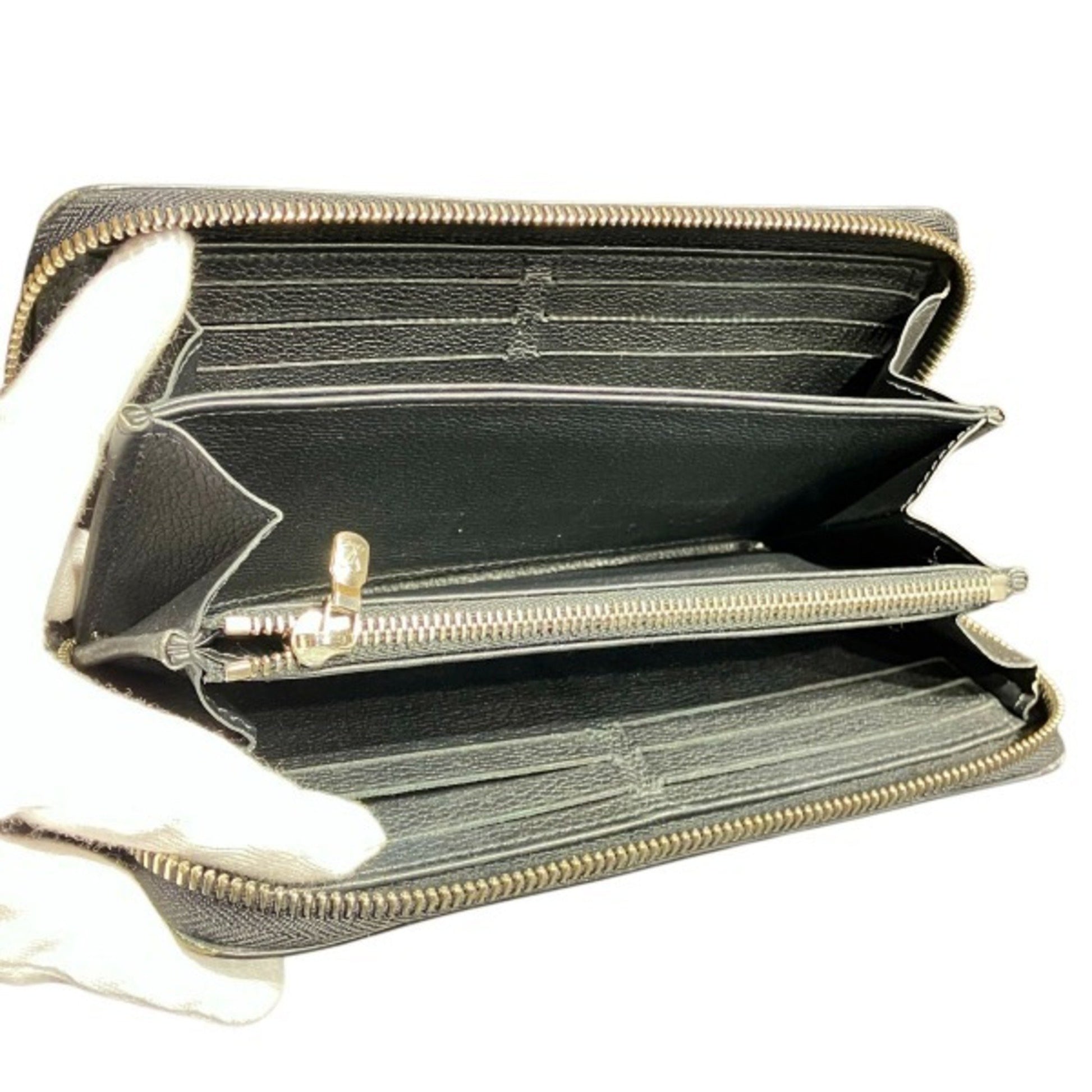 Louis Vuitton Zippy Lockme, Navy, Leather, wallet