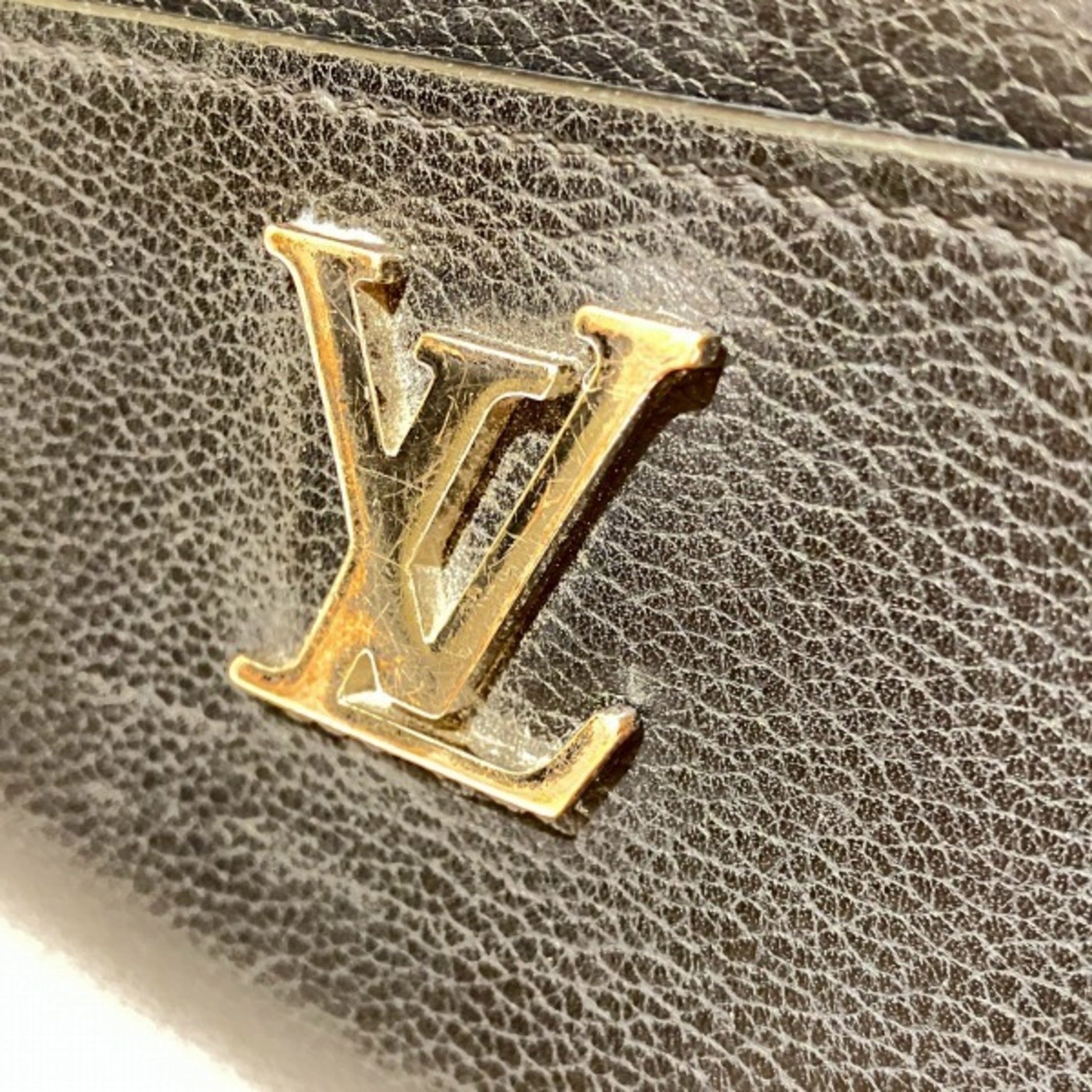 Louis Vuitton Zippy Lockme, Navy, Leather, wallet