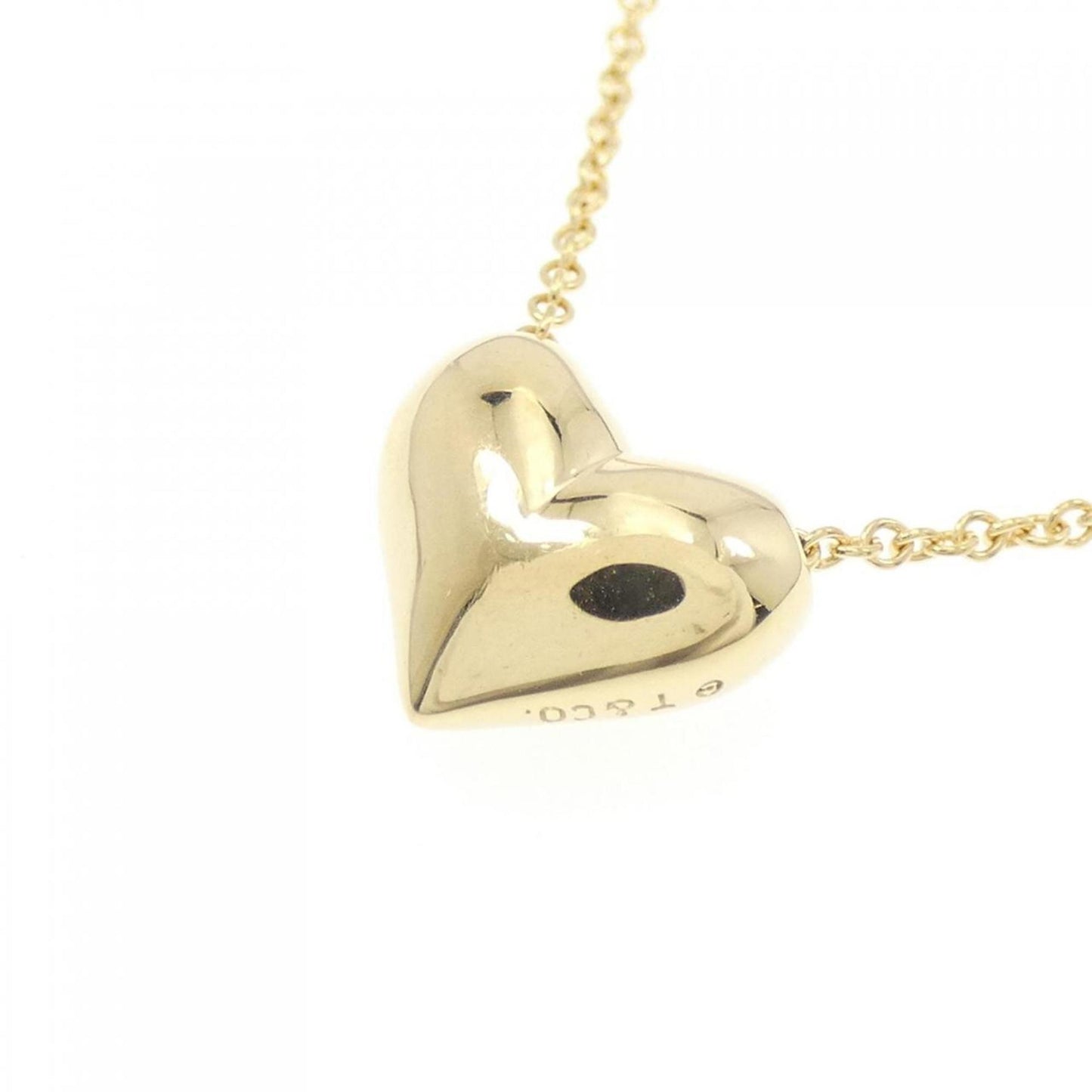 Tiffany & Co Dots Pinch Heart, Gold, Yellow Gold, necklace