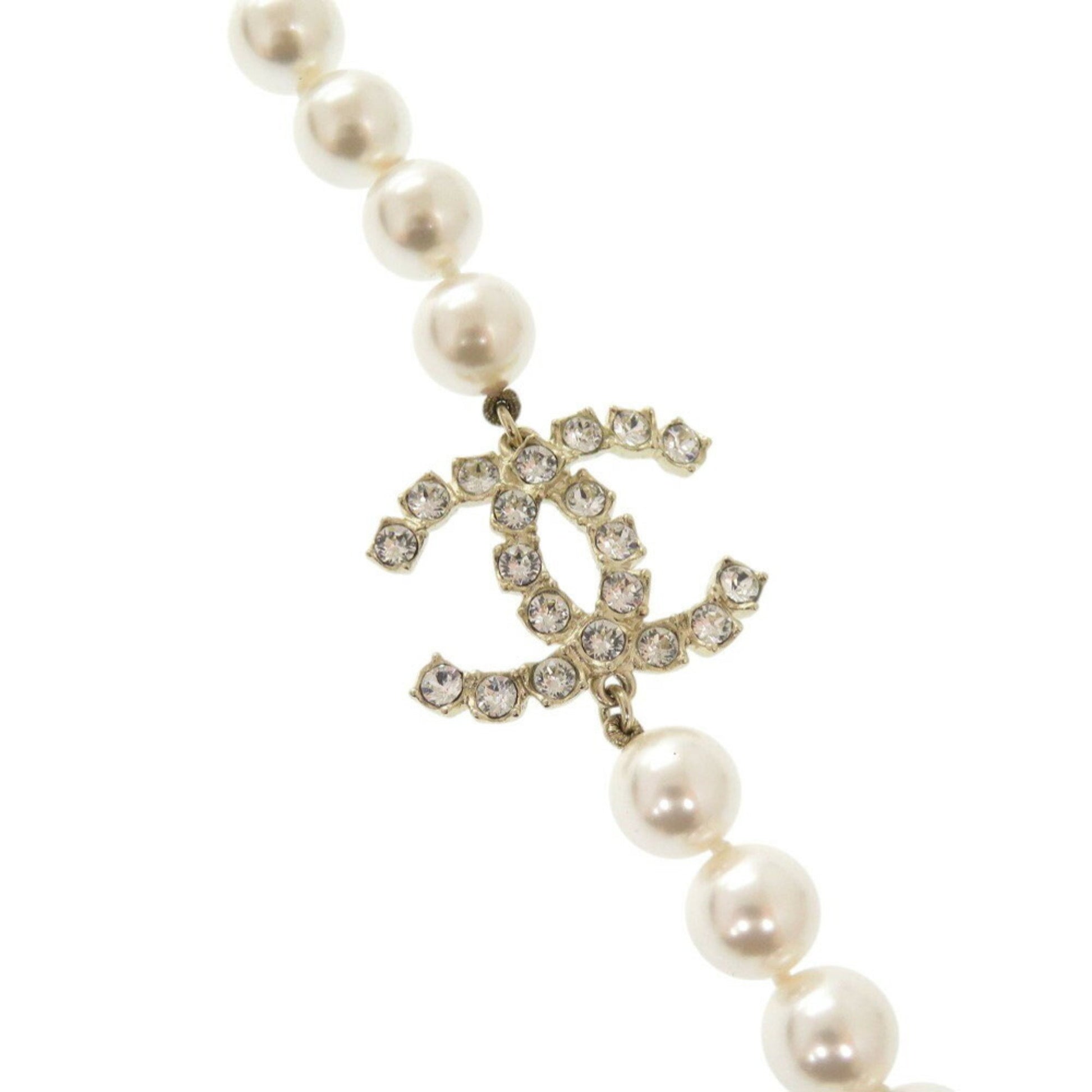 Chanel Coco Mark, White, Metal, necklace