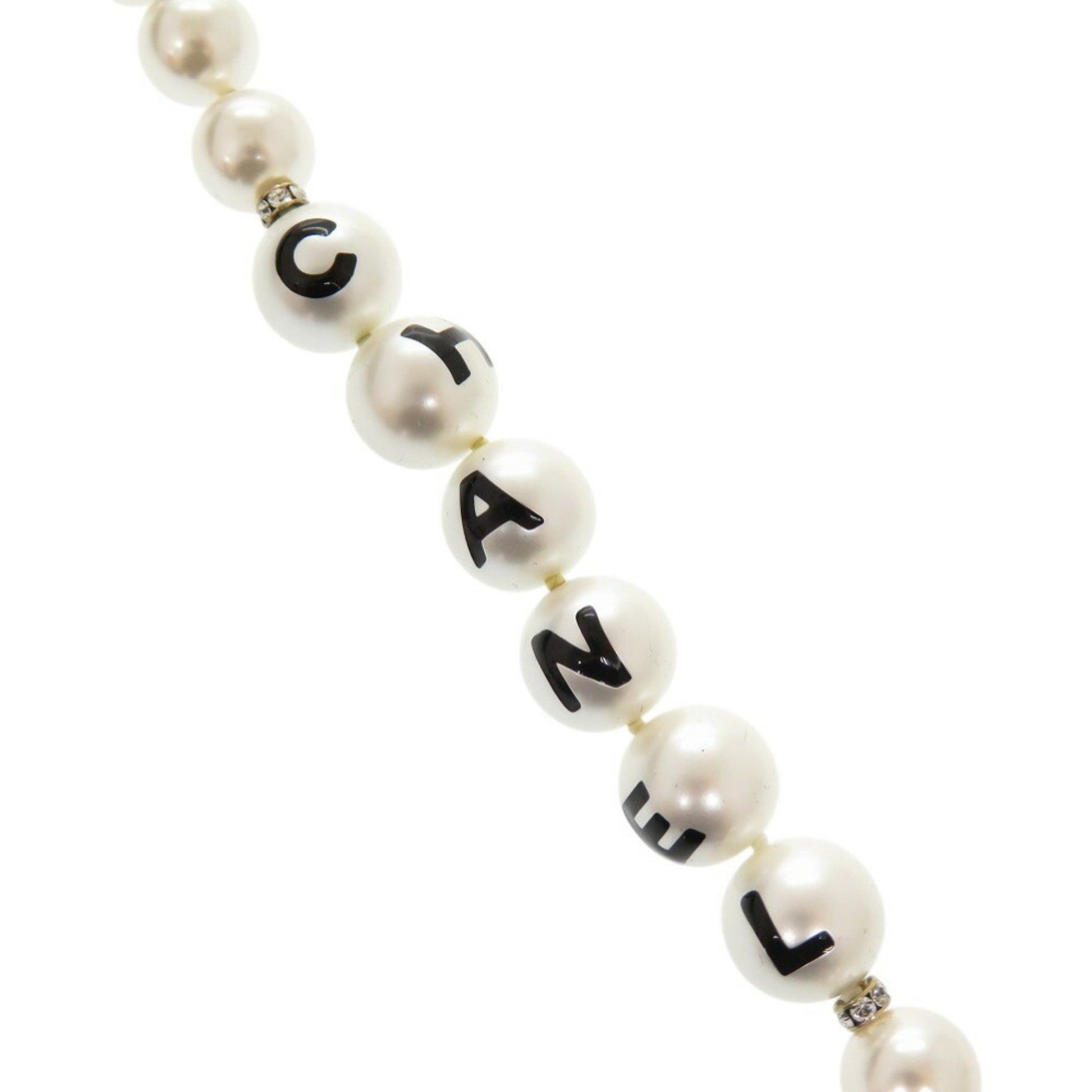 Chanel Coco Mark, White, Metal, necklace