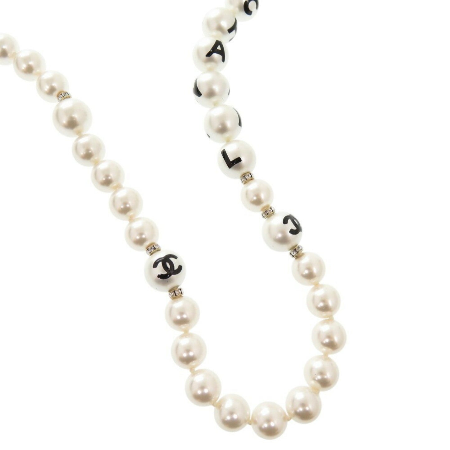 Chanel Coco Mark, White, Metal, necklace