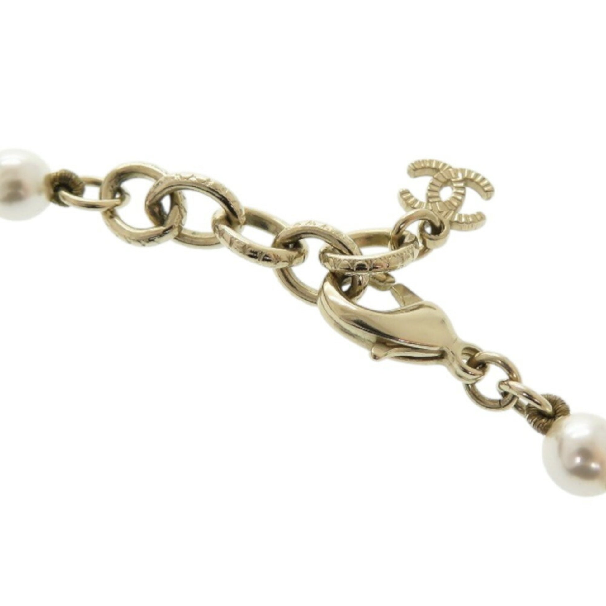 Chanel Coco Mark, White, Metal, necklace