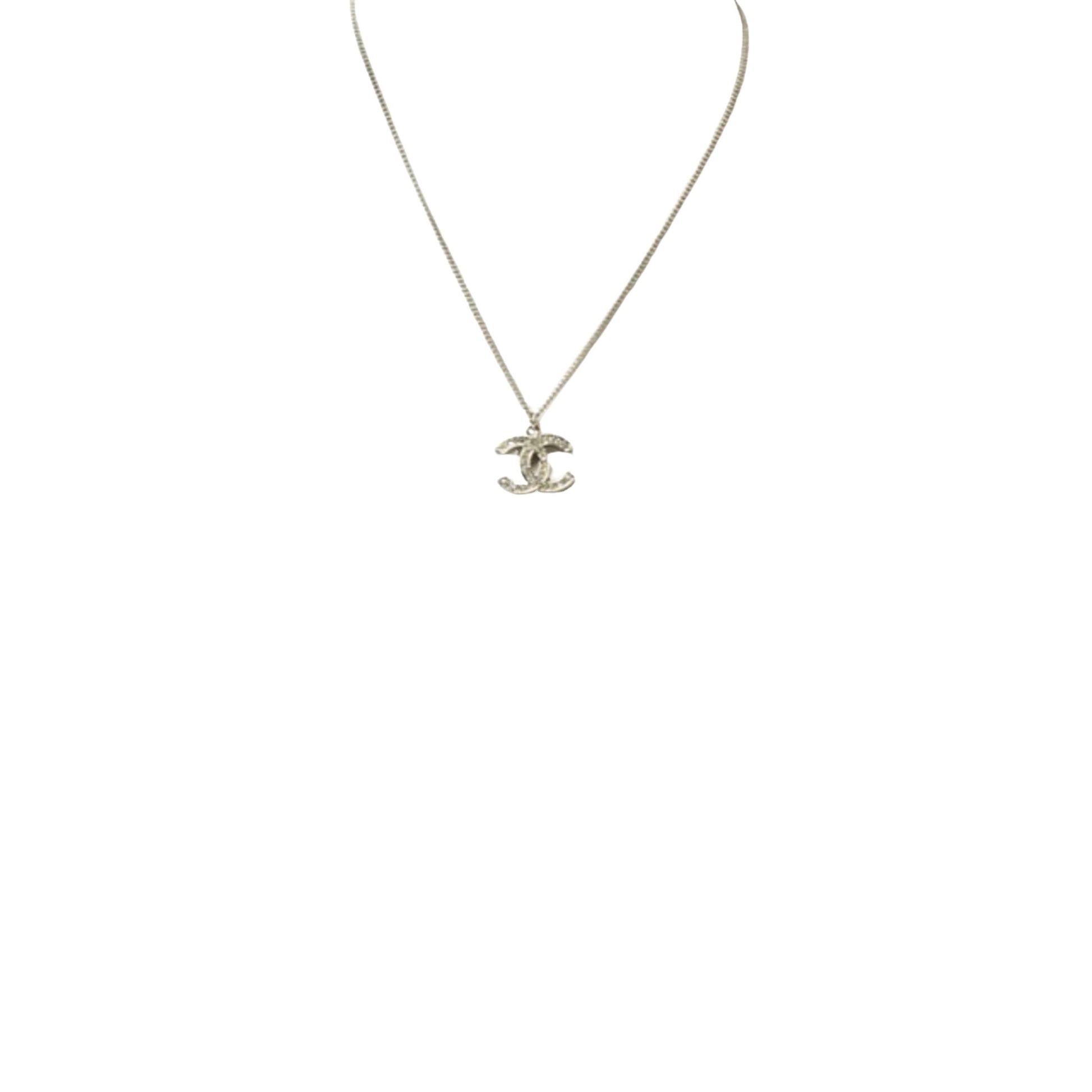 Chanel Coco Mark, Silver, Metal, necklace