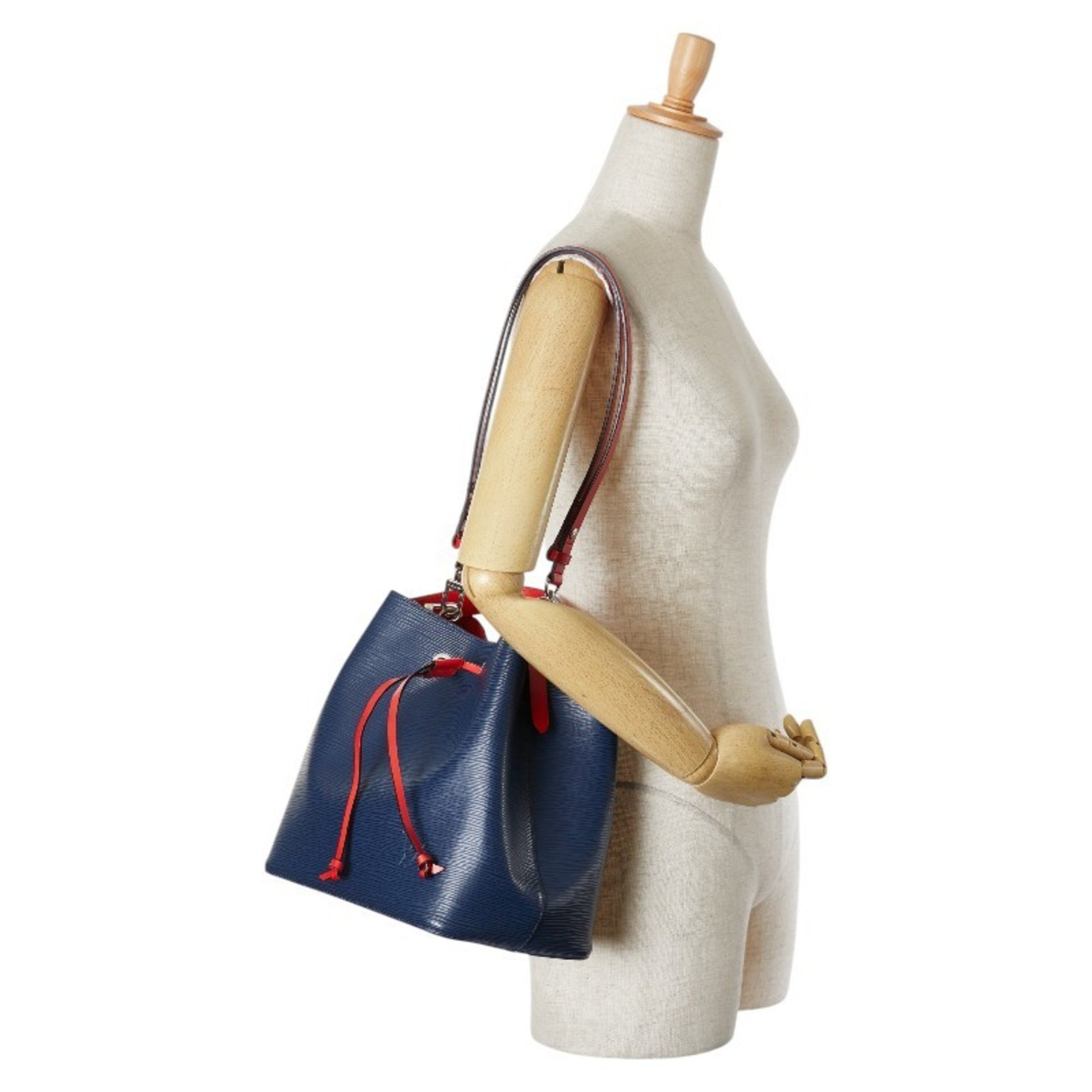 Louis Vuitton NéoNoé, Navy, Leather, shoulder