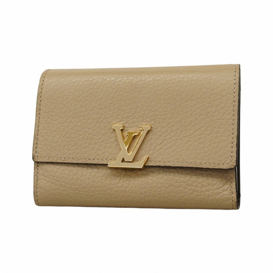 Louis Vuitton Capucines, Beige, Leather, wallet