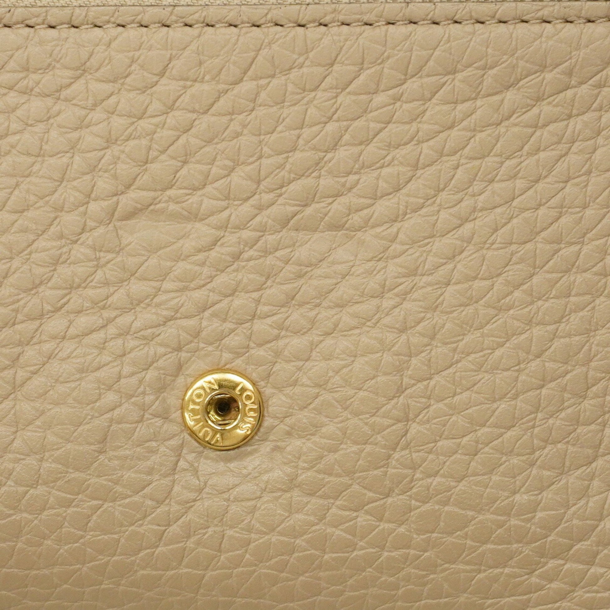 Louis Vuitton Capucines, Beige, Leather, wallet