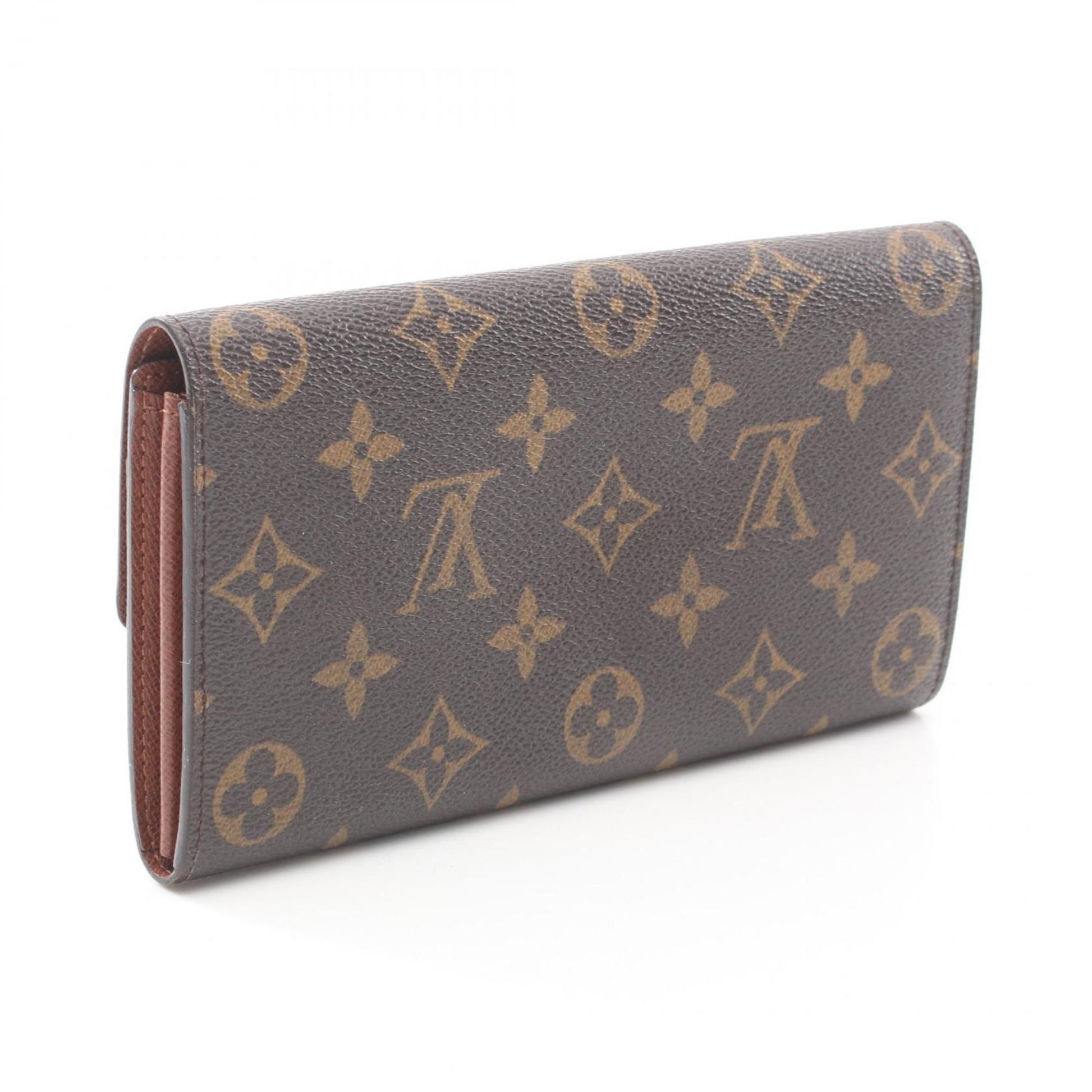 Louis Vuitton Porte Monnaie Credit, Brown, Canvas, wallet