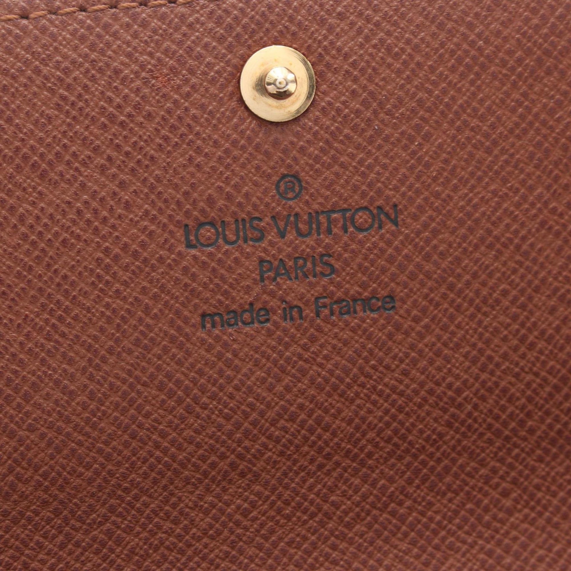 Louis Vuitton Porte Monnaie Credit, Brown, Canvas, wallet