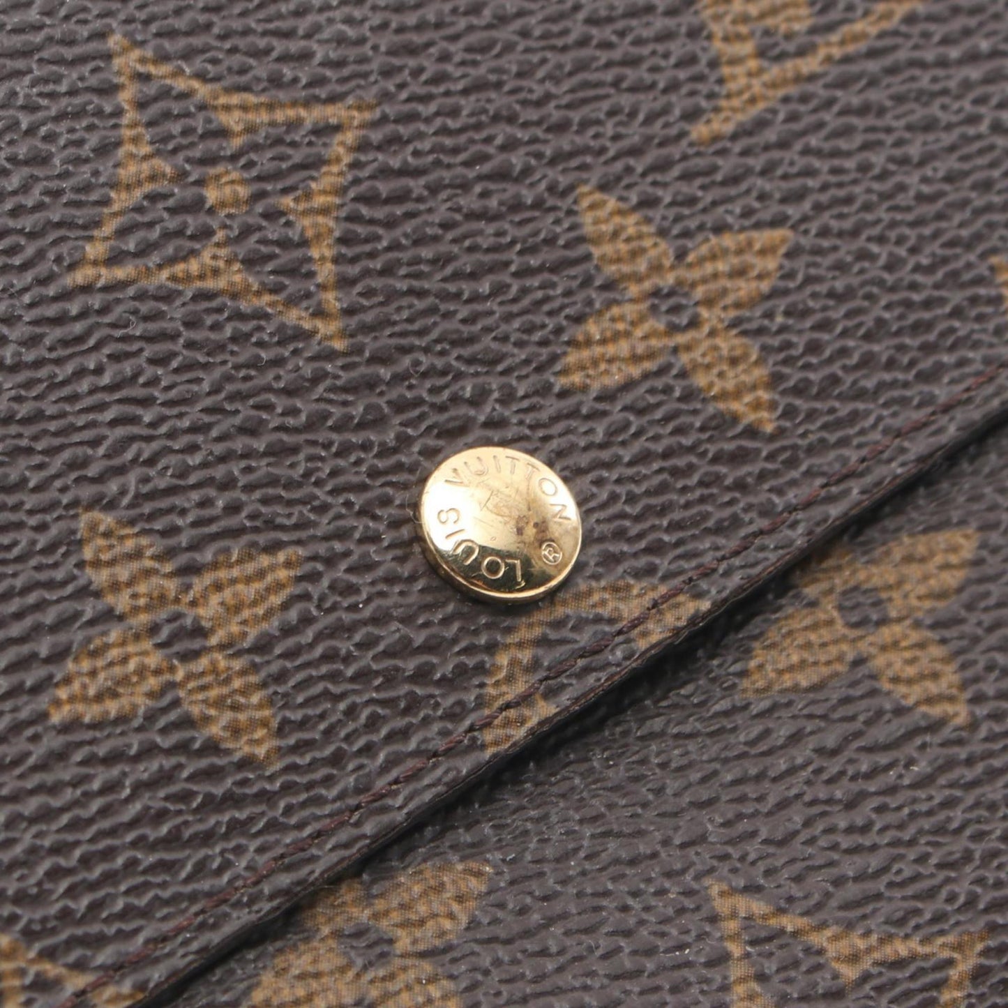 Louis Vuitton Porte Monnaie Credit, Brown, Canvas, wallet