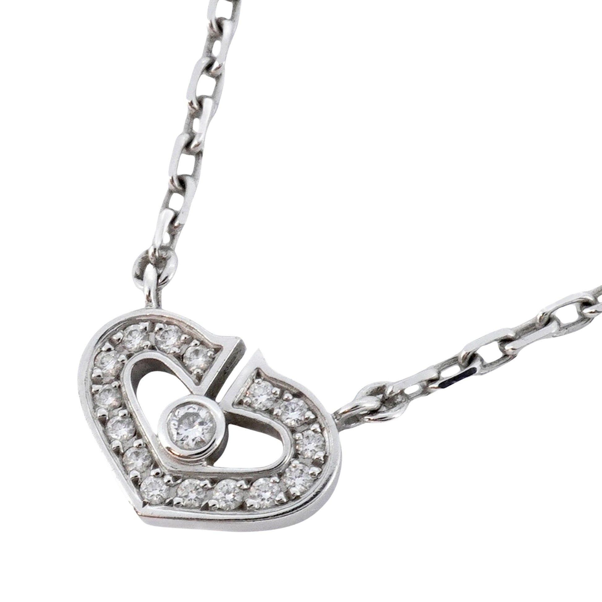 Cartier C heart, Silver, White Gold, necklace