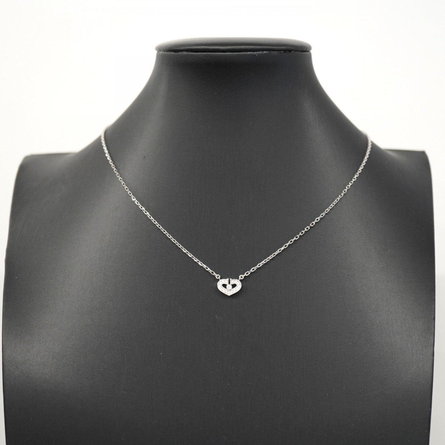 Cartier C heart, Silver, White Gold, necklace