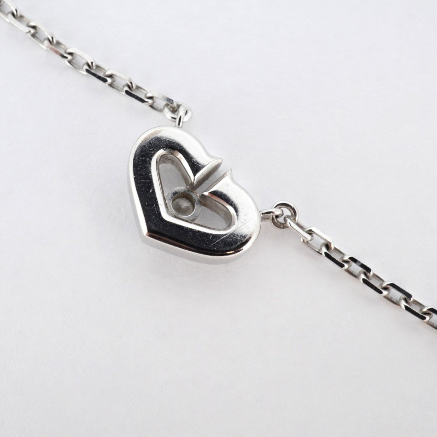 Cartier C heart, Silver, White Gold, necklace