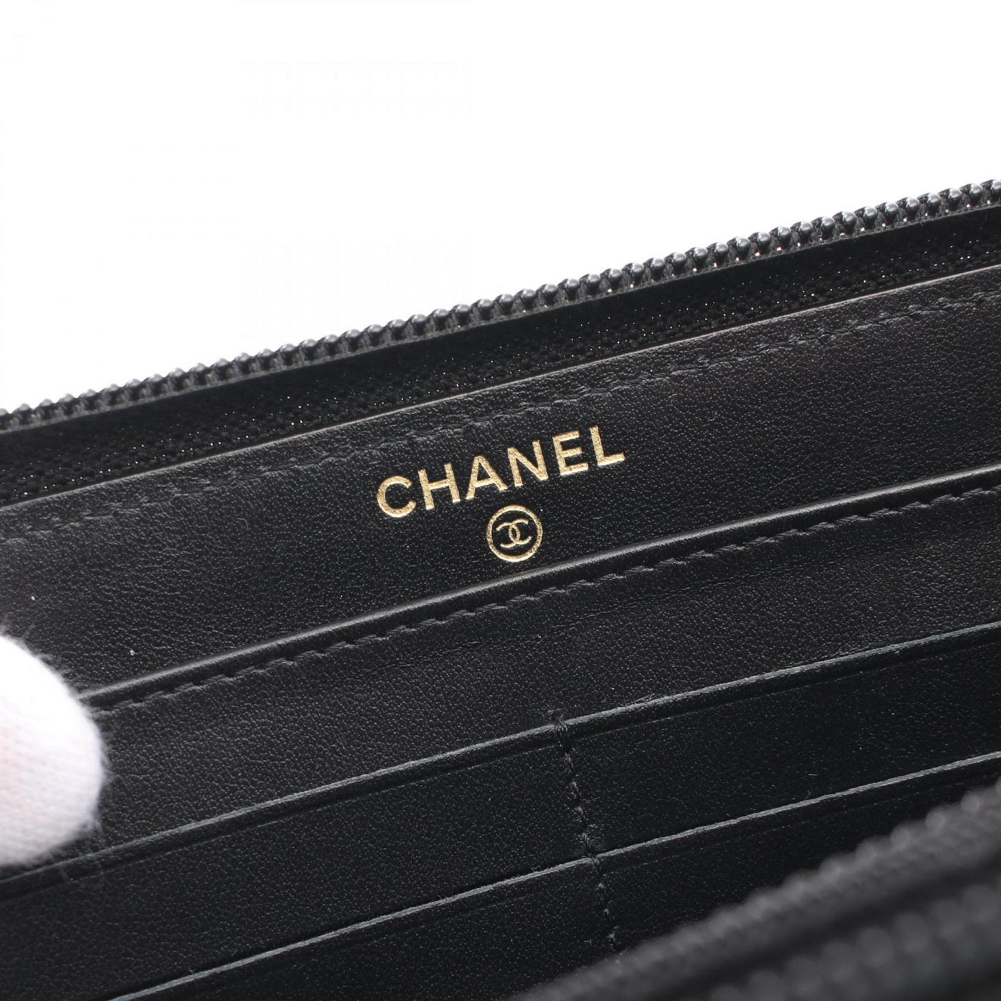 Chanel Boy, Black, Leather, wallet