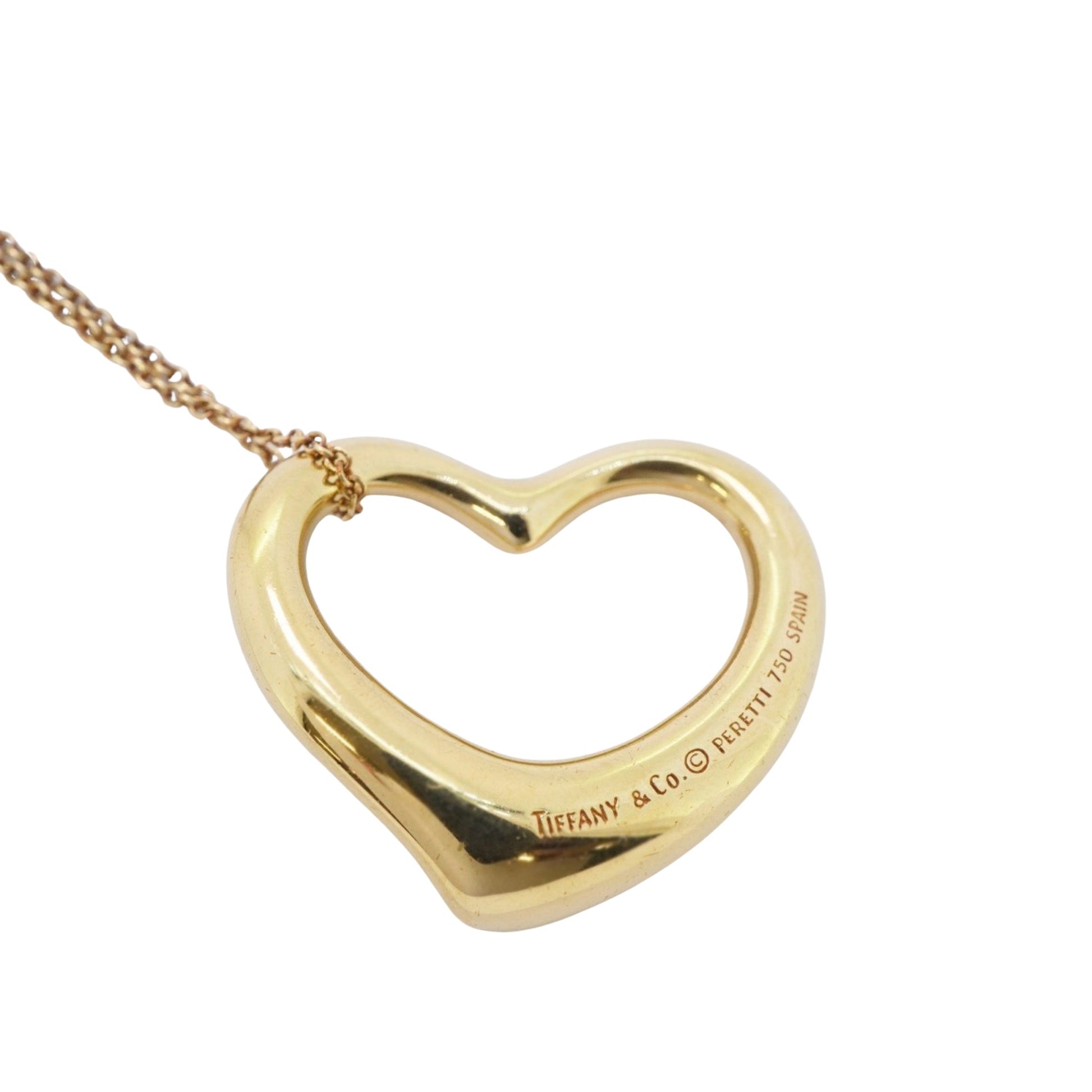 Tiffany & Co Open Heart, Gold, Yellow Gold, necklace