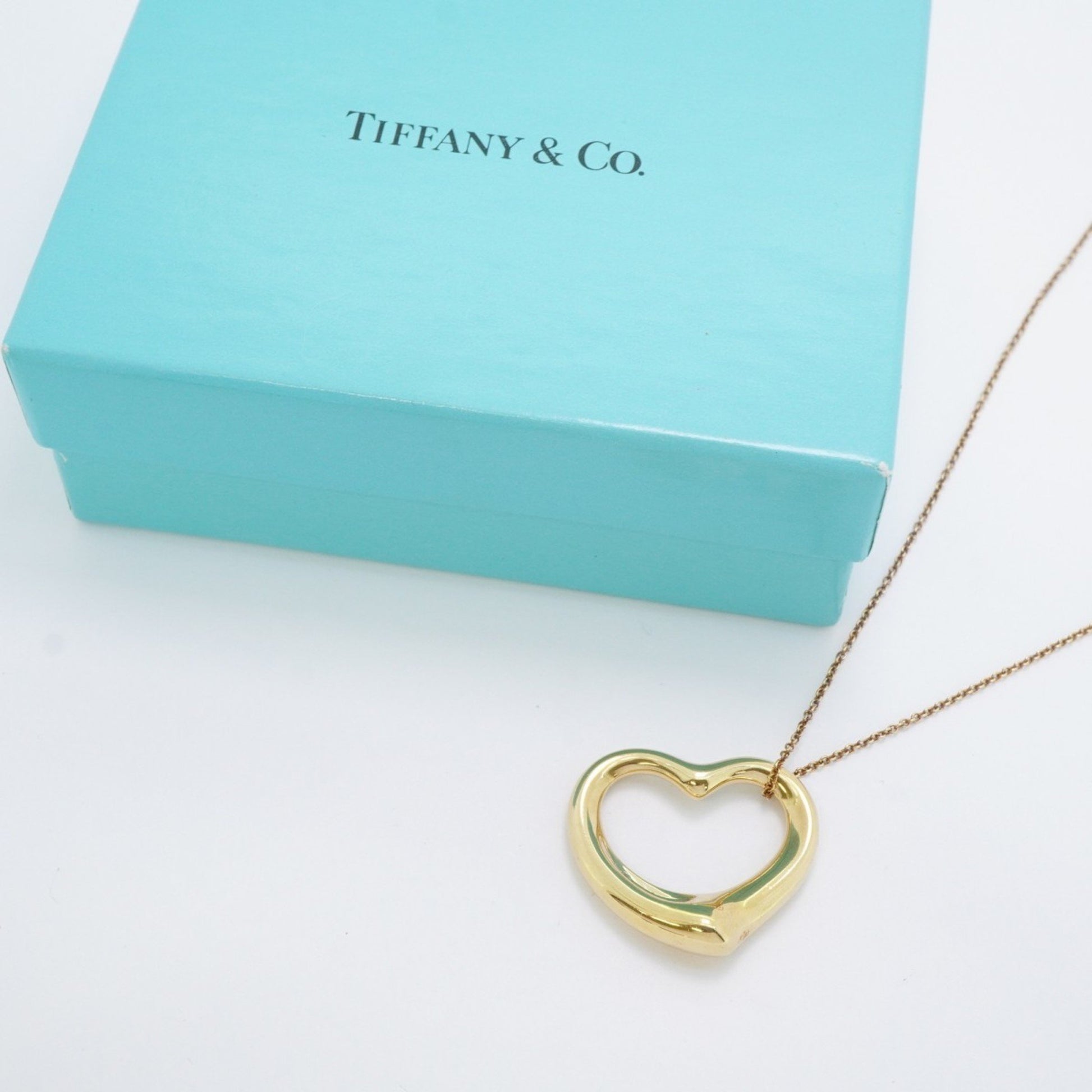 Tiffany & Co Open Heart, Gold, Yellow Gold, necklace