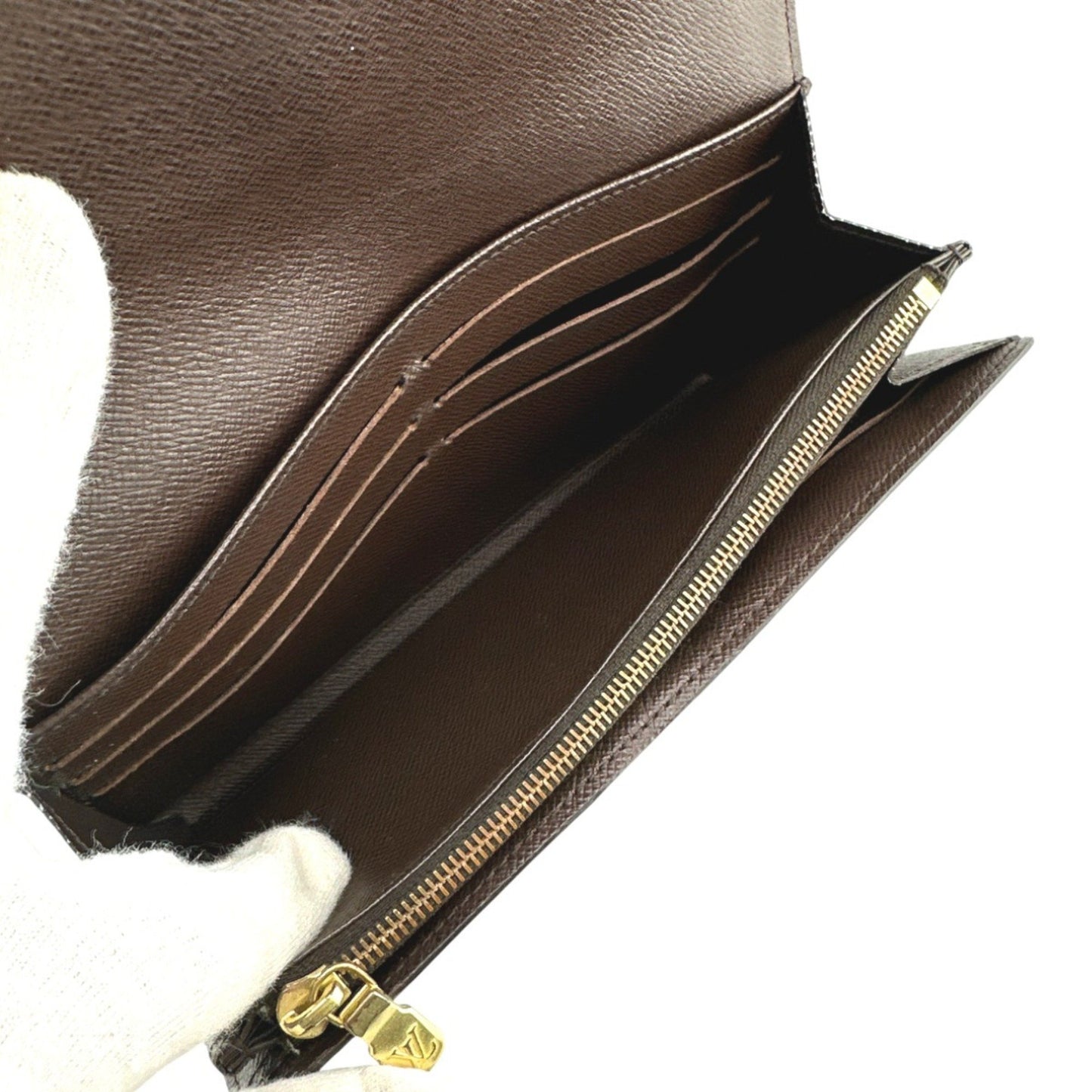 Louis Vuitton Sarah, Brown, Canvas, wallet