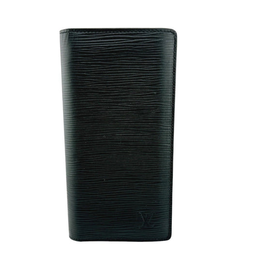 Louis Vuitton Portefeuille Brazza, Black, Leather, wallet