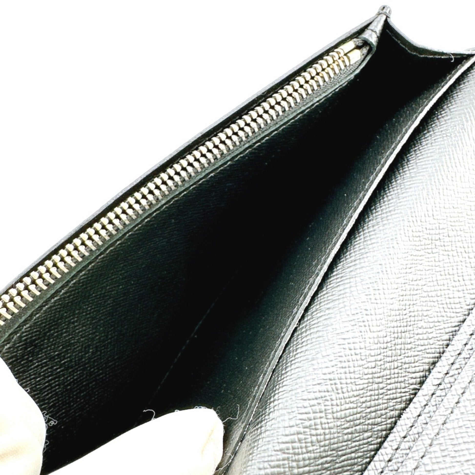 Louis Vuitton Portefeuille Brazza, Black, Leather, wallet